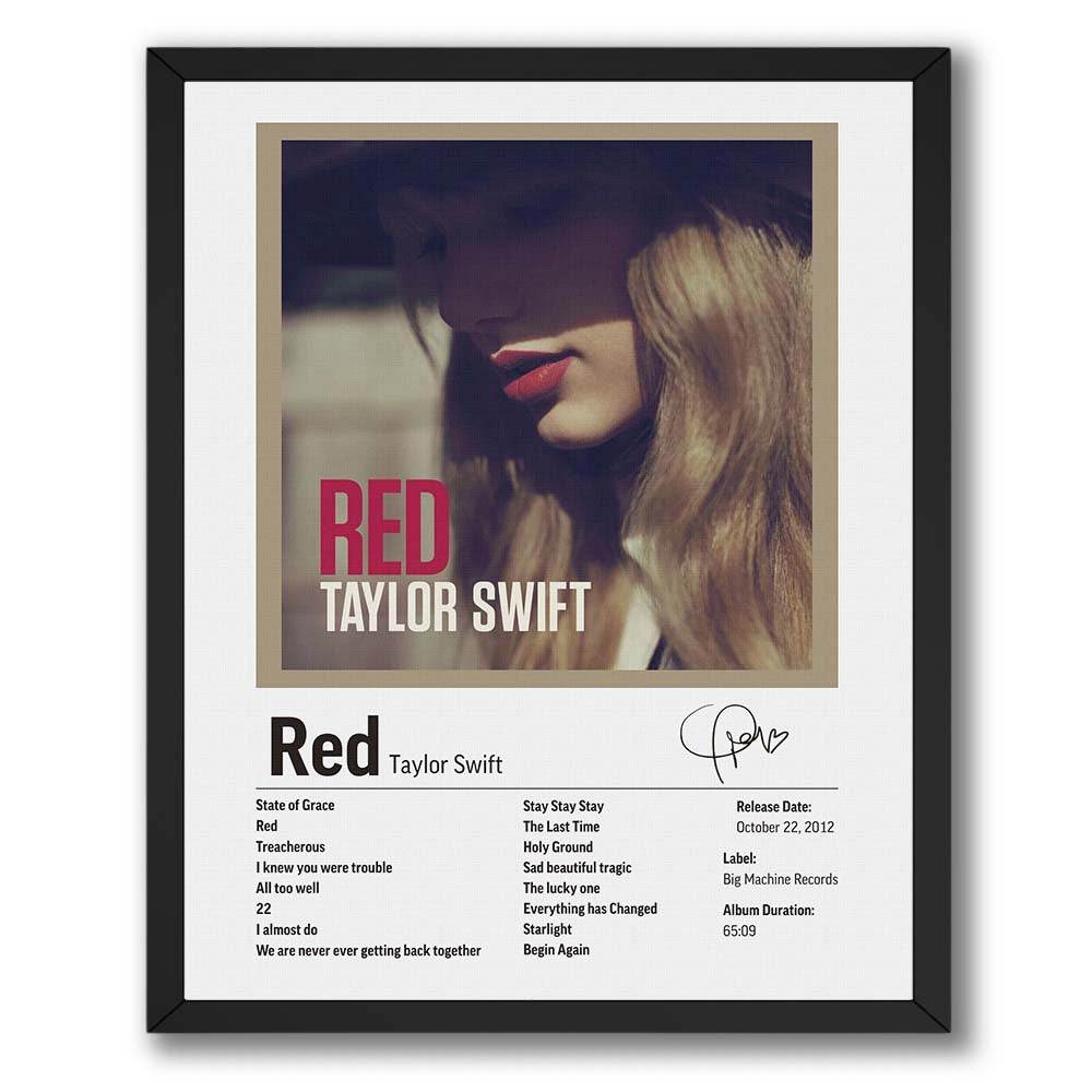 InkFlow Red Album Poster - Vibrant Music Art Print, Stylish Wall Decor for Home or Office, Perfect Gift for Fans of Pop and Country Music - 11x14 Unframed Canvas Wall Art - Infinity Beyond Crafts