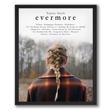 InkFlow Evermore Album Poster - Beautiful Indie Folk Music Artwork - Perfect Wall Decor for Bedroom, Living Room, or Office - Music & Musicians Art - 8x10 Unframed Canvas Wall Art - Infinity Beyond Crafts