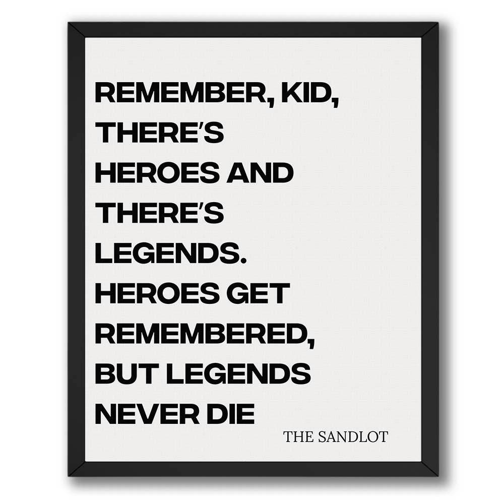 InkFlow Sandlot Quote Poster - Motivational & Inspirational Art for Baseball Fans, Perfect Wall Decor for Sports Enthusiasts - 8x10 Unframed Canvas Wall Art - Infinity Beyond Crafts