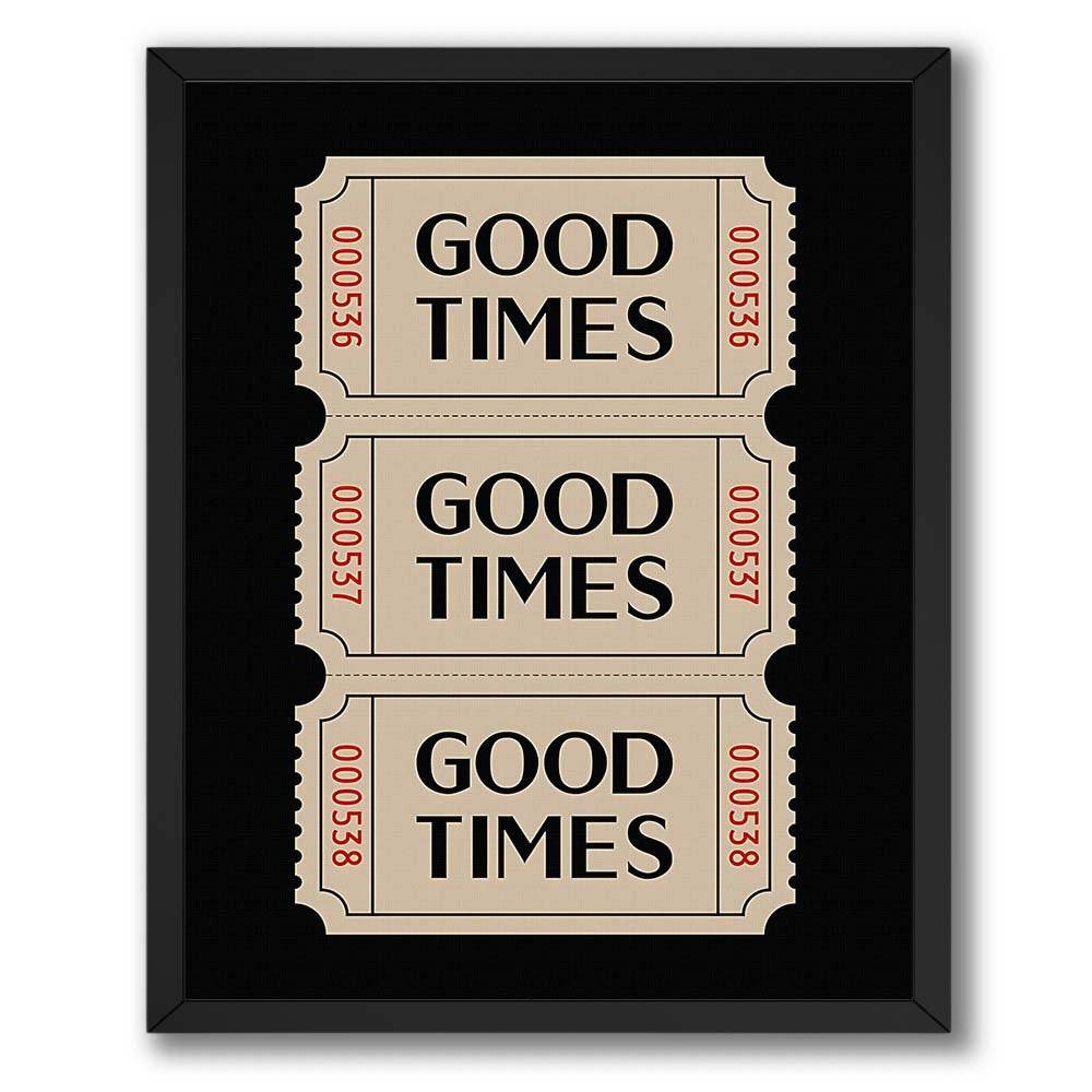 InkFlow Good Times Ticket Poster - Vintage Retro Wall Art for Home Office Bar or Living Room Décor - Nostalgic & Fun Ticket Stub Print - 8x10 Unframed Canvas Wall Art - Infinity Beyond Crafts