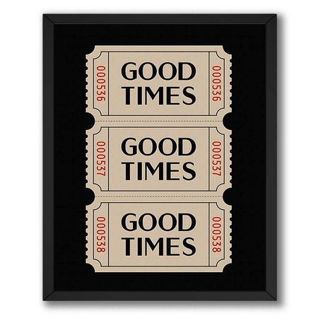 InkFlow Good Times Ticket Poster - Vintage Retro Wall Art for Home Office Bar or Living Room Décor - Nostalgic & Fun Ticket Stub Print - 8x10 Unframed Canvas Wall Art - Infinity Beyond Crafts