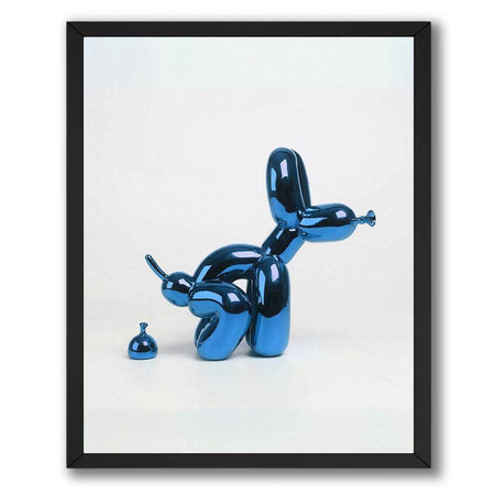 InkFlow Balloon Dog Pooping Poster - Bold and Funny Pop Art Animal Wall Art for Bedroom, Living Room or Office - Unique Quirky Gift for Dog & Art Fans - 8x10 Unframed Canvas Wall Art - Infinity Beyond Crafts