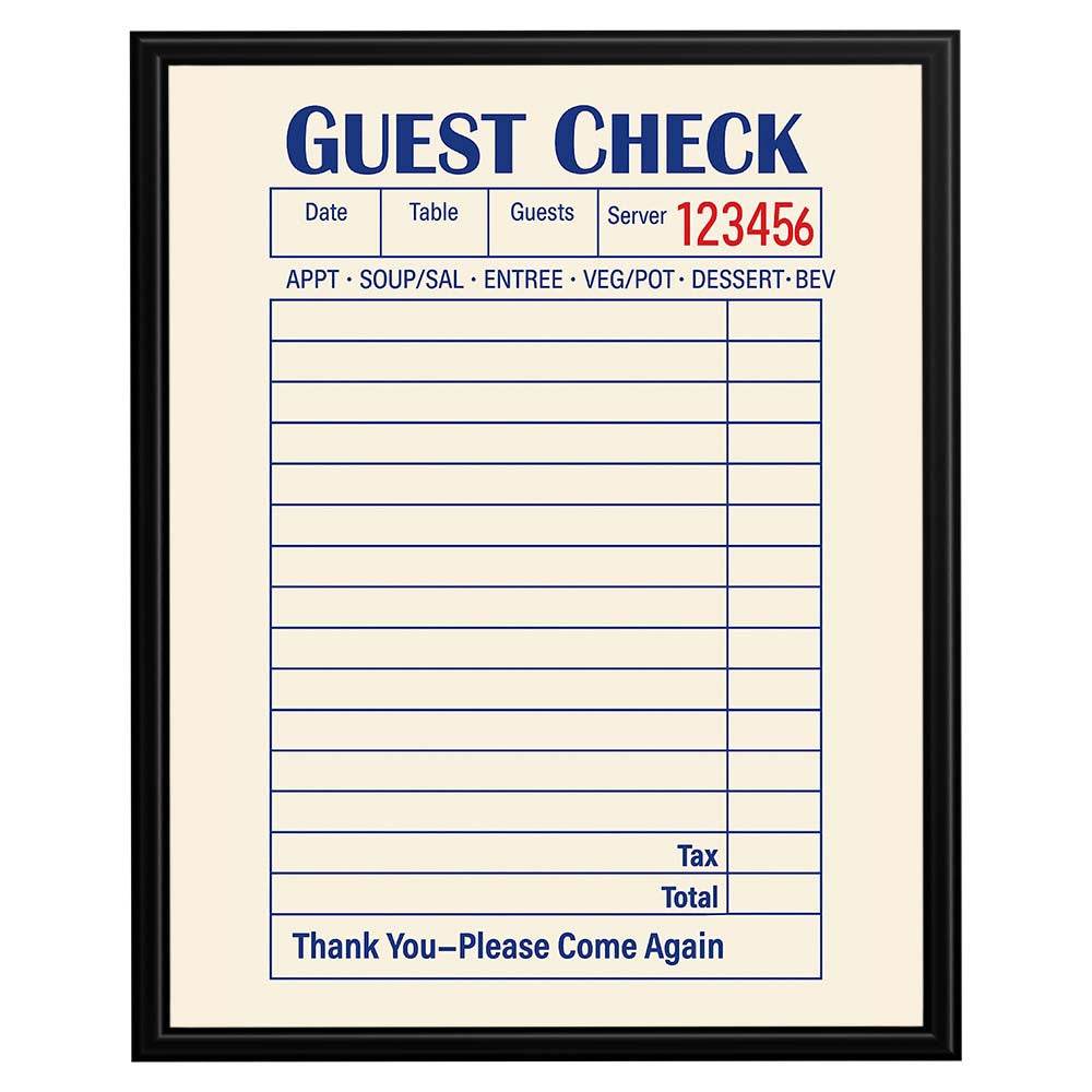InkFlow Blank Guest Check Poster - Simple, Elegant Design for Customizable Wall Art, Perfect for Restaurants, Cafes, or Unique Home Décor and Personalized Statements - Unframed Wall Art - Infinity Beyond Crafts