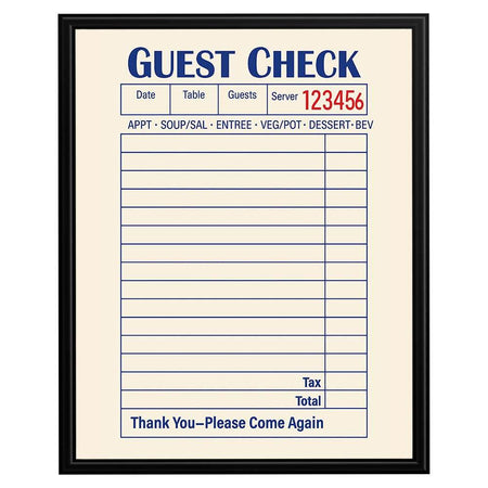 InkFlow Blank Guest Check Poster - Simple, Elegant Design for Customizable Wall Art, Perfect for Restaurants, Cafes, or Unique Home Décor and Personalized Statements - Unframed Wall Art - Infinity Beyond Crafts