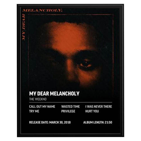 InkFlow My Dear Melancholy Music Poster - Iconic Pop Art Print for Music Lovers, Inspirational Wall Decor for Home, Office, and Music Enthusiasts - 8x10 Unframed Canvas Wall Art - Infinity Beyond Crafts