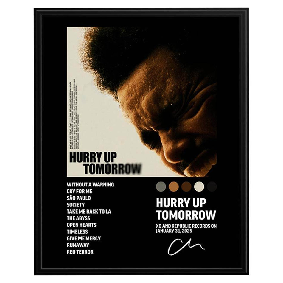 InkFlow Hurry Up Tomorrow Music Poster - Iconic Pop Art Print for Music Lovers, Motivational Wall Decor for Home, Office, and Music Enthusiasts - 8x10 Unframed Canvas Wall Art - Infinity Beyond Crafts