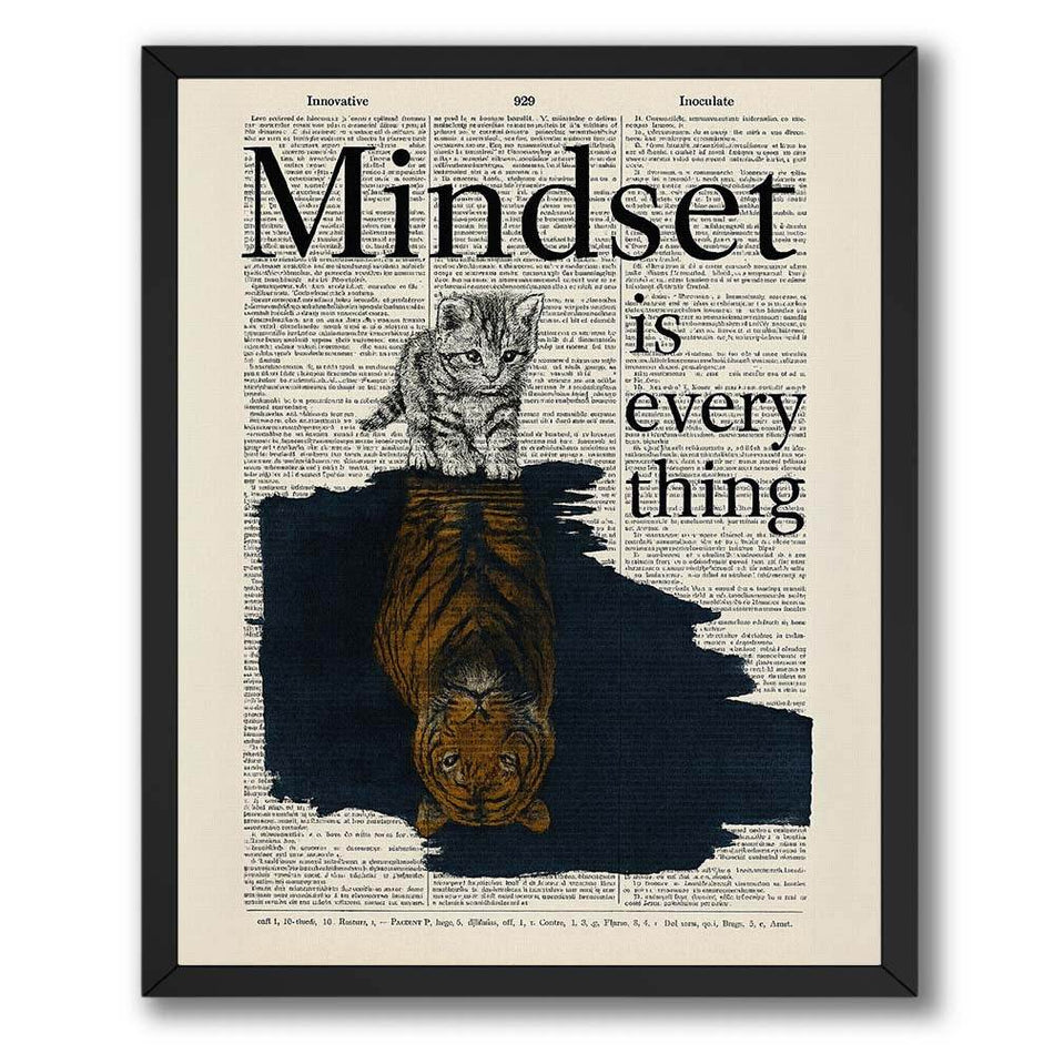 InkFlow Mindset is Everything Poster - Motivational Wall Art for Home, Office, Bedroom, Living Room Décor - Inspirational Quote to Empower and Encourage Growth - 8x10 Unframed Wall Art - Infinity Beyond Crafts