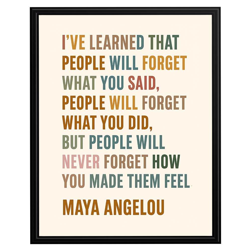 InkFlow Maya Angelou Inspirational Quote Wall Art - Motivational Print Poster for Home Décor, Living Rooms, Bedrooms, and Uplifting Spaces - 8x10 Unframed Wall Art - Infinity Beyond Crafts