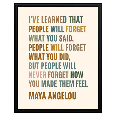 InkFlow Maya Angelou Inspirational Quote Wall Art - Motivational Print Poster for Home Décor, Living Rooms, Bedrooms, and Uplifting Spaces - 8x10 Unframed Wall Art - Infinity Beyond Crafts