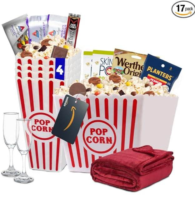 Movie Night Popcorn and Candy Gift Basket - Infinity Beyond Crafts