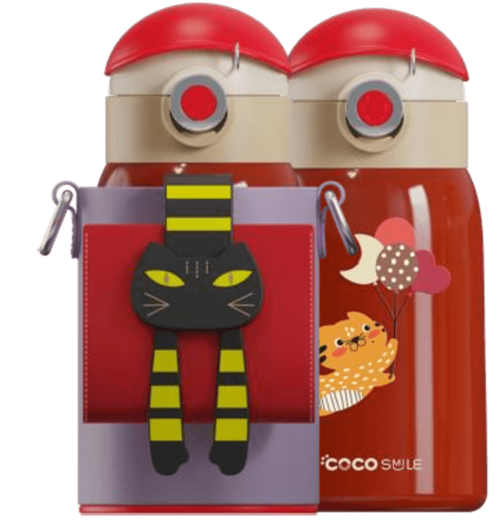 Lying Cat Thermos Cup  With Sleeve.