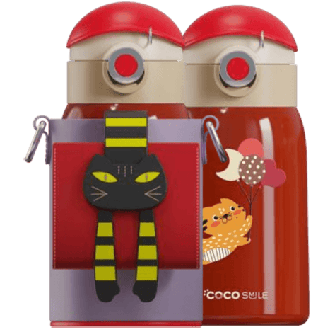Lying Cat Thermos Cup  With Sleeve.