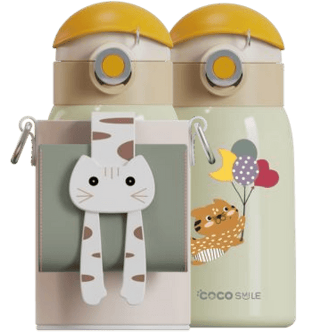 Lying Cat Thermos Cup  With Sleeve.