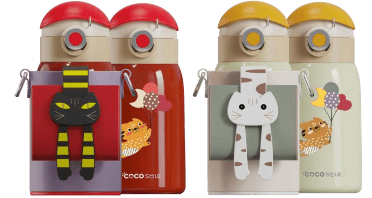 Lying Cat Thermos Cup  With Sleeve.