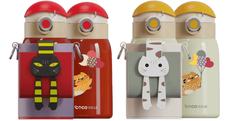 Lying Cat Thermos Cup  With Sleeve.