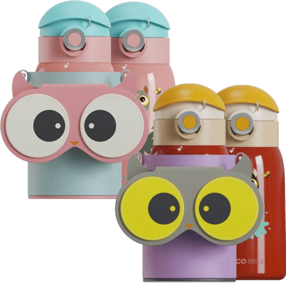 Owl Eye Thermos Cup With Sleeve - Cocosmile Cups