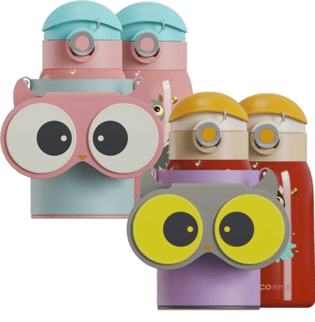 Owl Eye Thermos Cup With Sleeve - Cocosmile Cups
