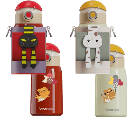 Lying Cat Thermos Cup  With Sleeve.