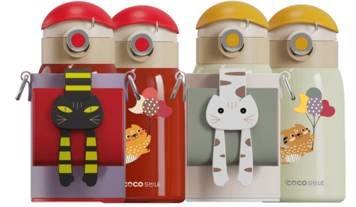 Lying Cat Thermos Cup  With Sleeve.