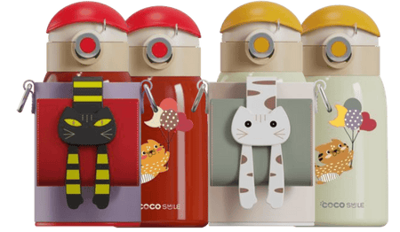 Lying Cat Thermos Cup  With Sleeve.