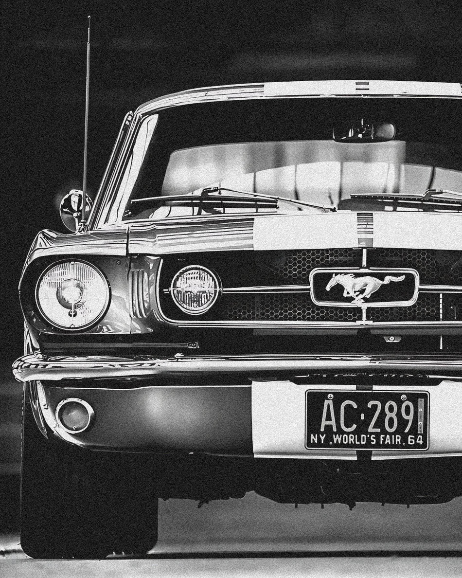 InkFlow Vintage Mustang Photography Poster - Classic Car Art Print for Automobile Enthusiasts, Retro Wall Decor for Home, Office, and Car Lovers - 8x10 Unframed Canvas Wall Art - Infinity Beyond Crafts