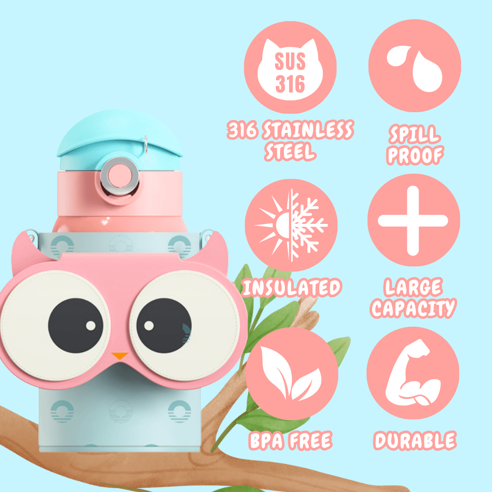 Owl Eye Thermos Cup With Sleeve - Cocosmile Cups