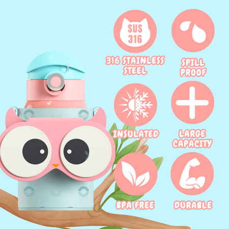 Owl Eye Thermos Cup With Sleeve - Cocosmile Cups