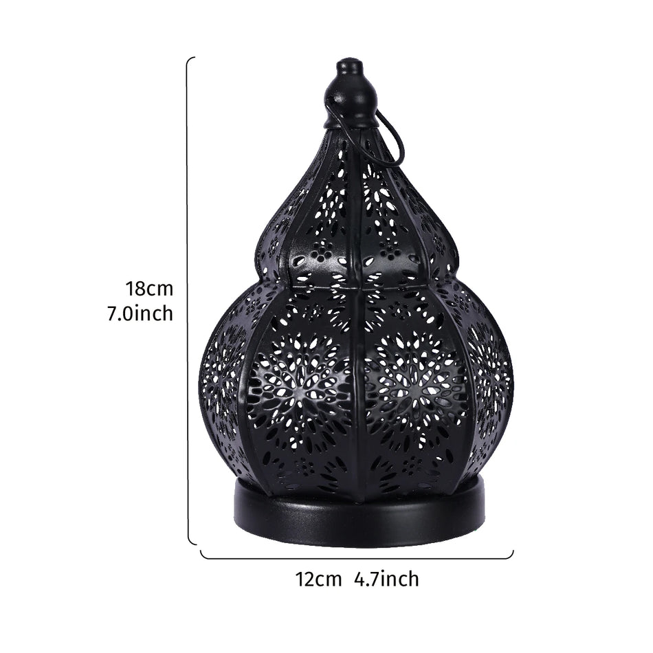 Moroccan Gourd-Shaped Iron Candle Holder for Home Décor