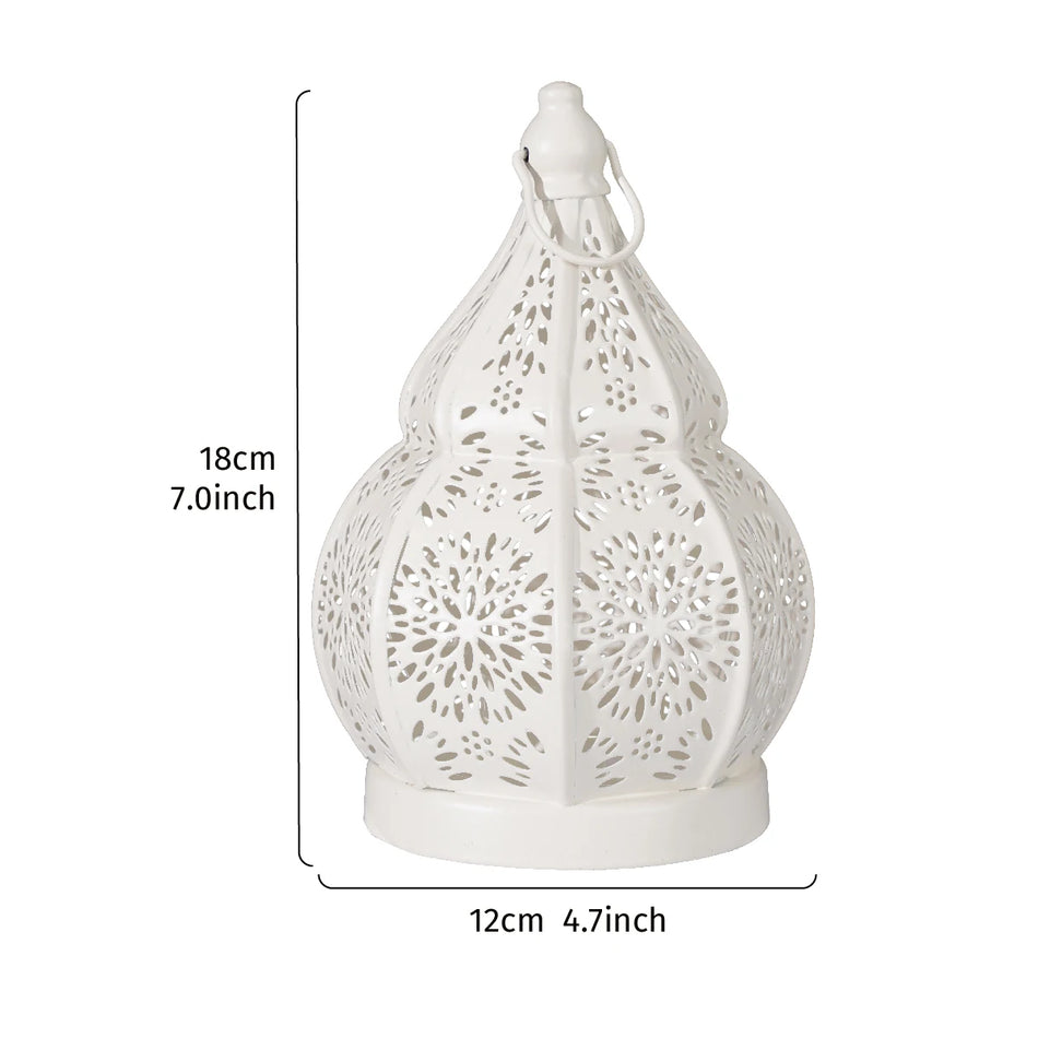 Moroccan Gourd-Shaped Iron Candle Holder for Home Décor