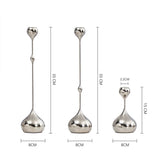 Silver Stainless Steel Taper Candle Holder for Elegant Table Décor