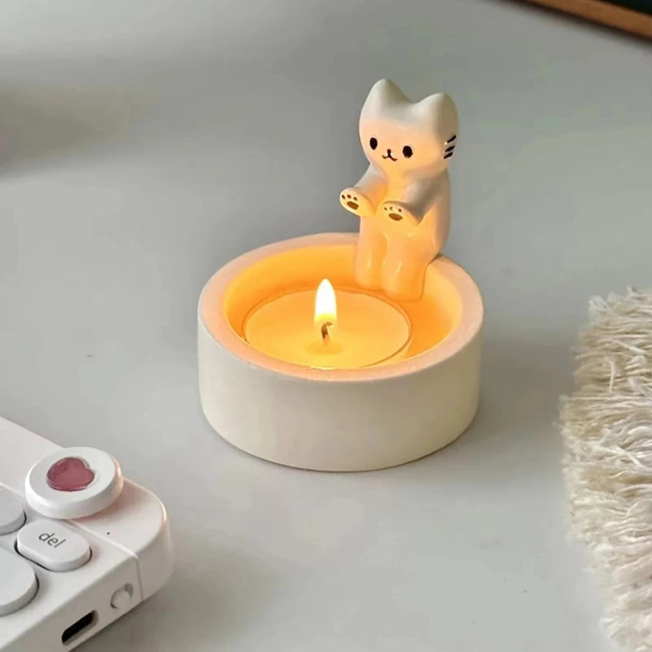 Cute Kitten Candle Holder for Cozy Home Décor
