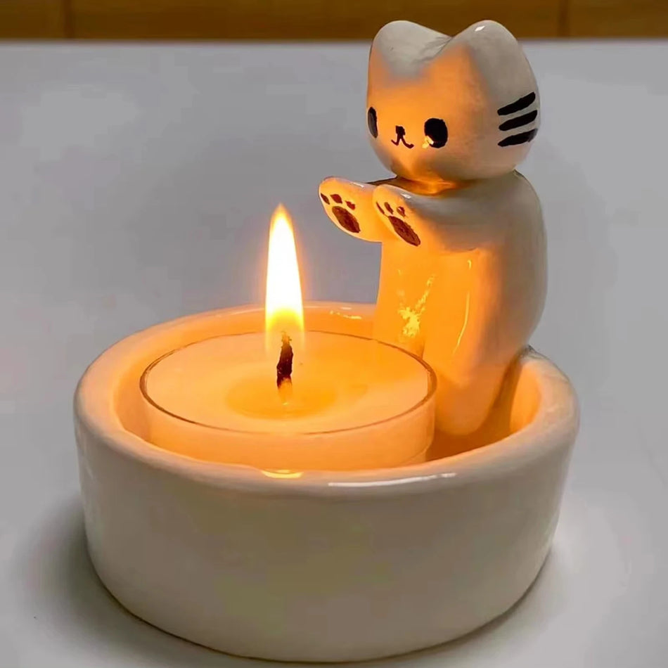 Cute Kitten Candle Holder for Cozy Home Décor