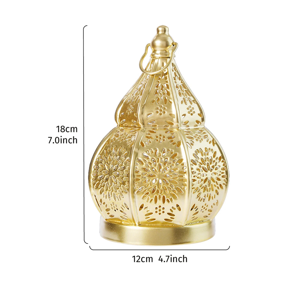 Moroccan Gourd-Shaped Iron Candle Holder for Home Décor