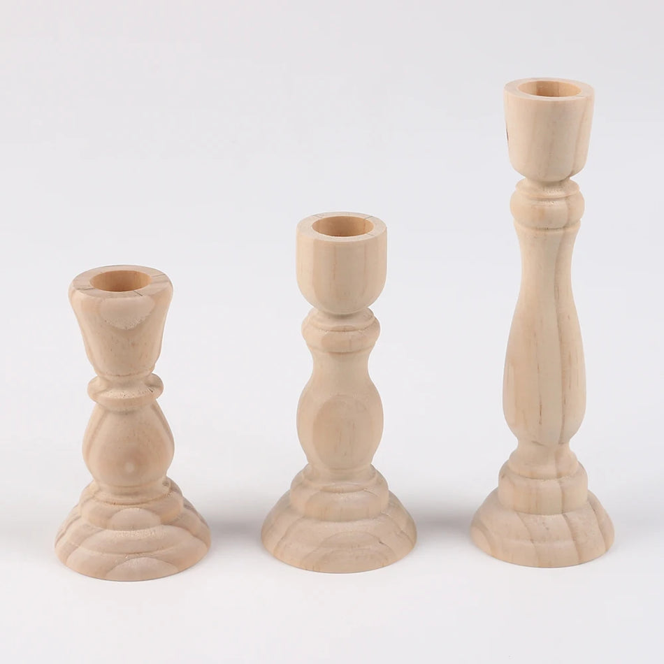 Natural Wooden Candle Holder for DIY & Home Décor