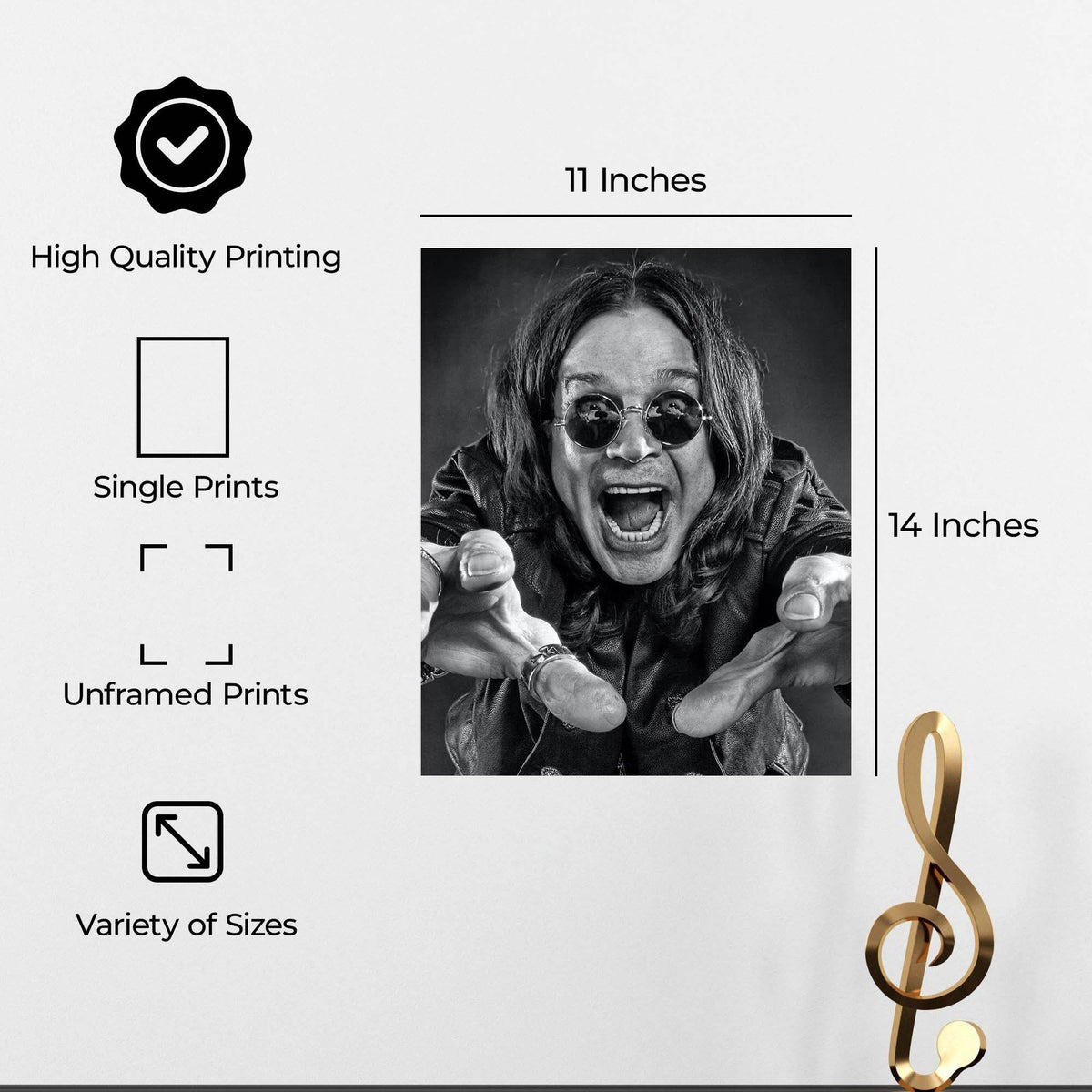 InkFlow Gritty Rock Music Poster - Classic Image Tribute to a Rock Legend, Famous People Art for Guitar Fans and Alternative Music Lovers - 8x10 Unframed Canvas Wall Art - Infinity Beyond Crafts