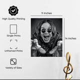 InkFlow Gritty Rock Music Poster - Classic Image Tribute to a Rock Legend, Famous People Art for Guitar Fans and Alternative Music Lovers - 8x10 Unframed Canvas Wall Art - Infinity Beyond Crafts