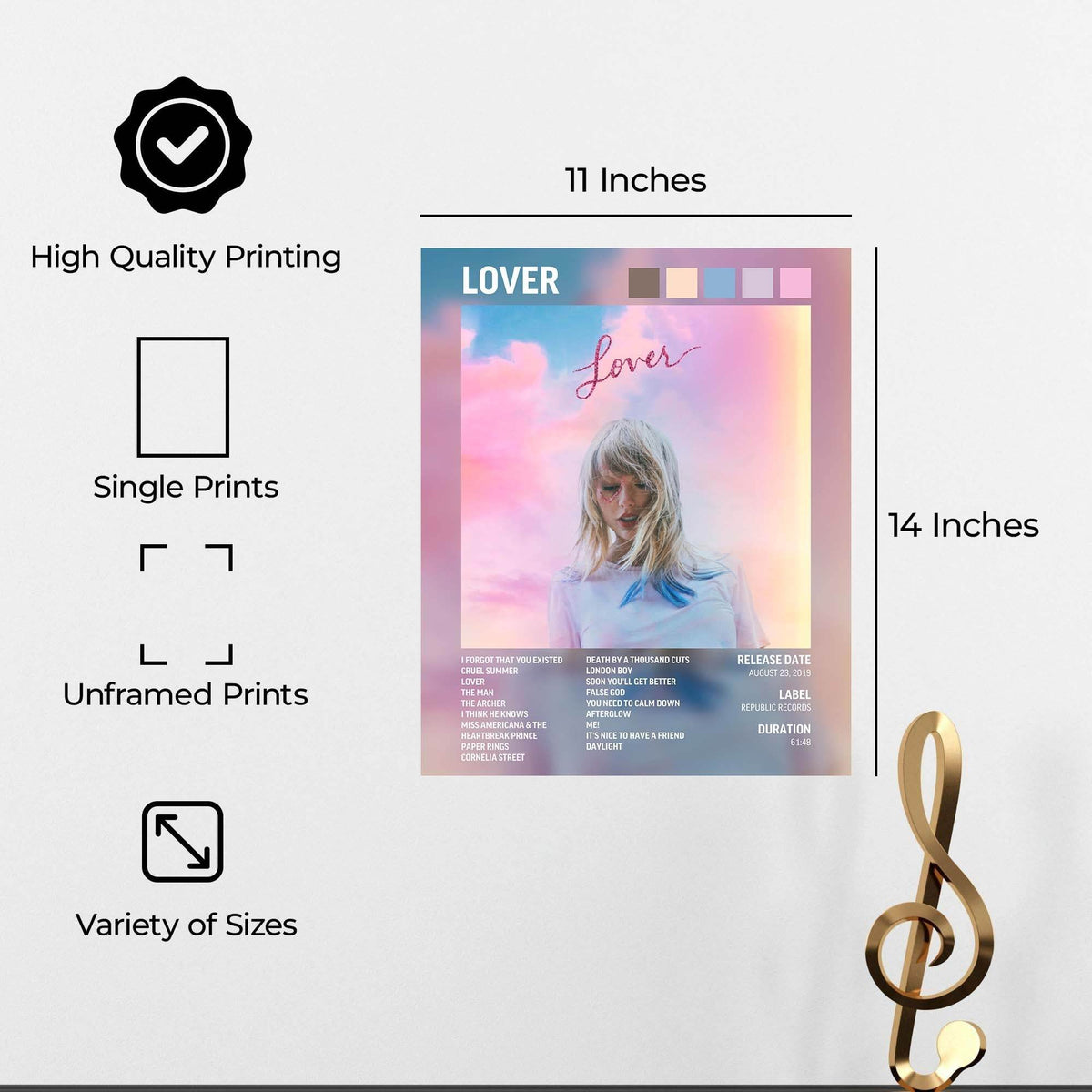 InkFlow Lover Album Poster - Vibrant Music Art Print, Stylish Wall Decor for Home or Office, Perfect Gift for Fans of Pop Music, Elegant Artwork for Music Lovers - 11x14 Unframed Canvas Wall Art - Infinity Beyond Crafts