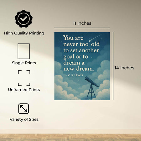 InkFlow C.S. Lewis Inspirational Quote Poster - Motivational Wall Art for Home, Office, Bedroom, Living Room Décor - Thought-Provoking Statement Piece - 8x10 Unframed Canvas Wall Art - Infinity Beyond Crafts