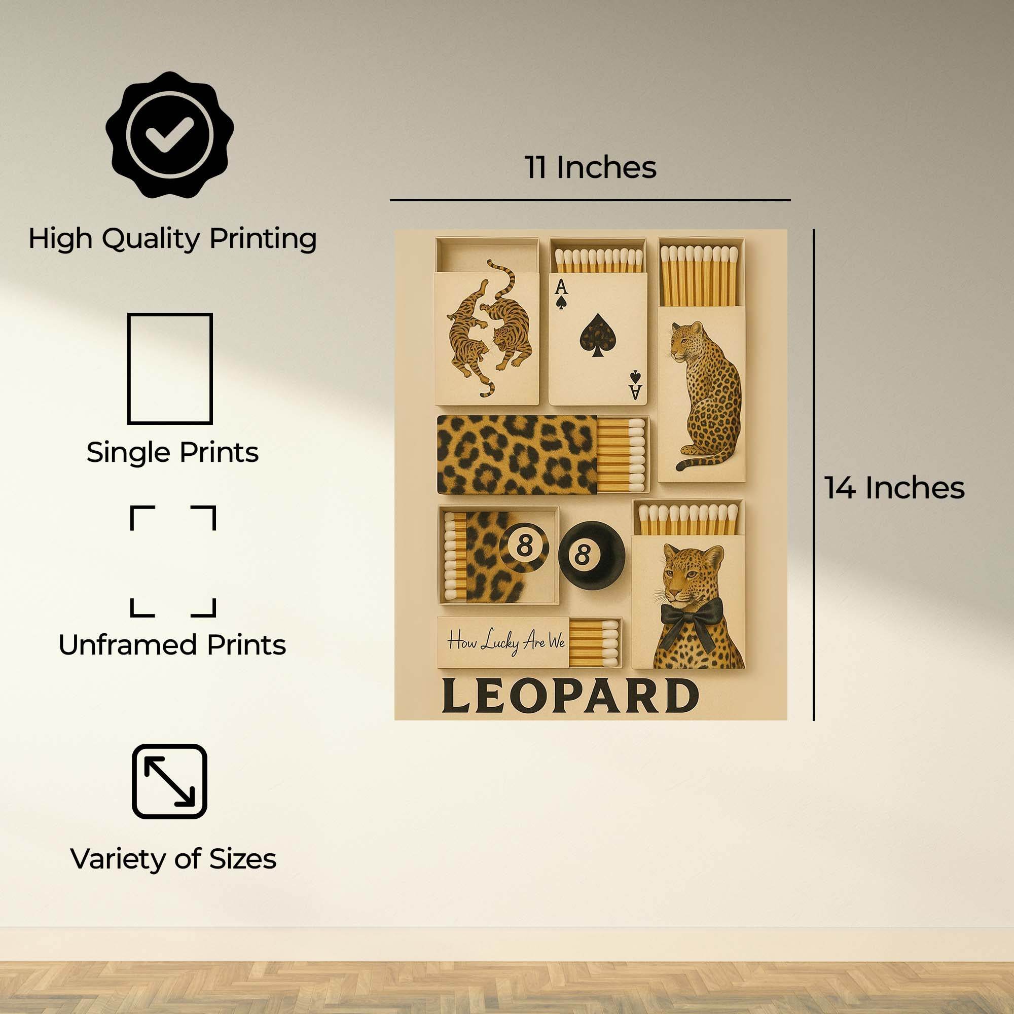 InkFlow Leopard Wall Art Poster - Stylish Leopard Prints Poster for Home Décor, Perfect for Living Room, Bedroom, or Wildlife Enthusiasts - 8x10 Unframed Wall Art - Infinity Beyond Crafts