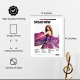 InkFlow Speak Now Album Poster - Classic Music Art Print, Elegant Wall Decor for Home or Office, Perfect Gift for Music Lovers, Stylish Decor for Fans of Music - 11x14 Unframed Canvas Wall Ar - Infinity Beyond Crafts