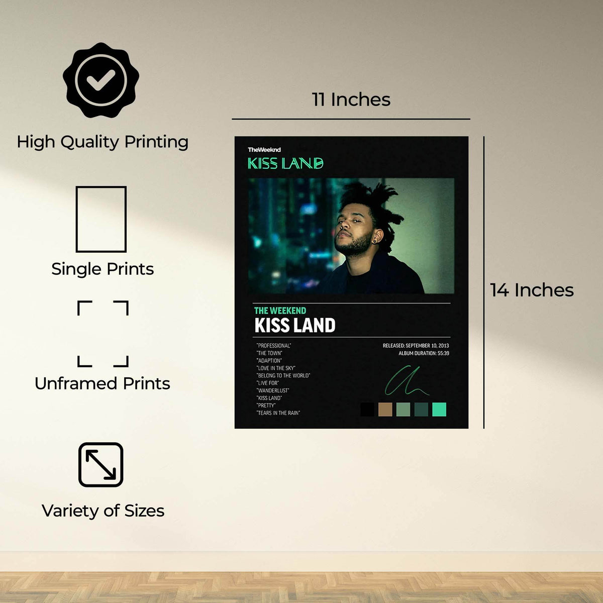 InkFlow Kiss Land Music Poster - Iconic Pop Art Print for Music Lovers, Inspirational Wall Decor for Home, Office, and Music Enthusiasts - 8x10 Unframed Canvas Wall Art - Infinity Beyond Crafts