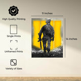 InkFlow Tactical Soldier-Inspired Poster - Military Warfare Wall Art for Home, Office, Bedroom Décor, Action Artwork for Gamer and FPS Enthusiasts - 8x10 Unframed Wall Art - Infinity Beyond Crafts