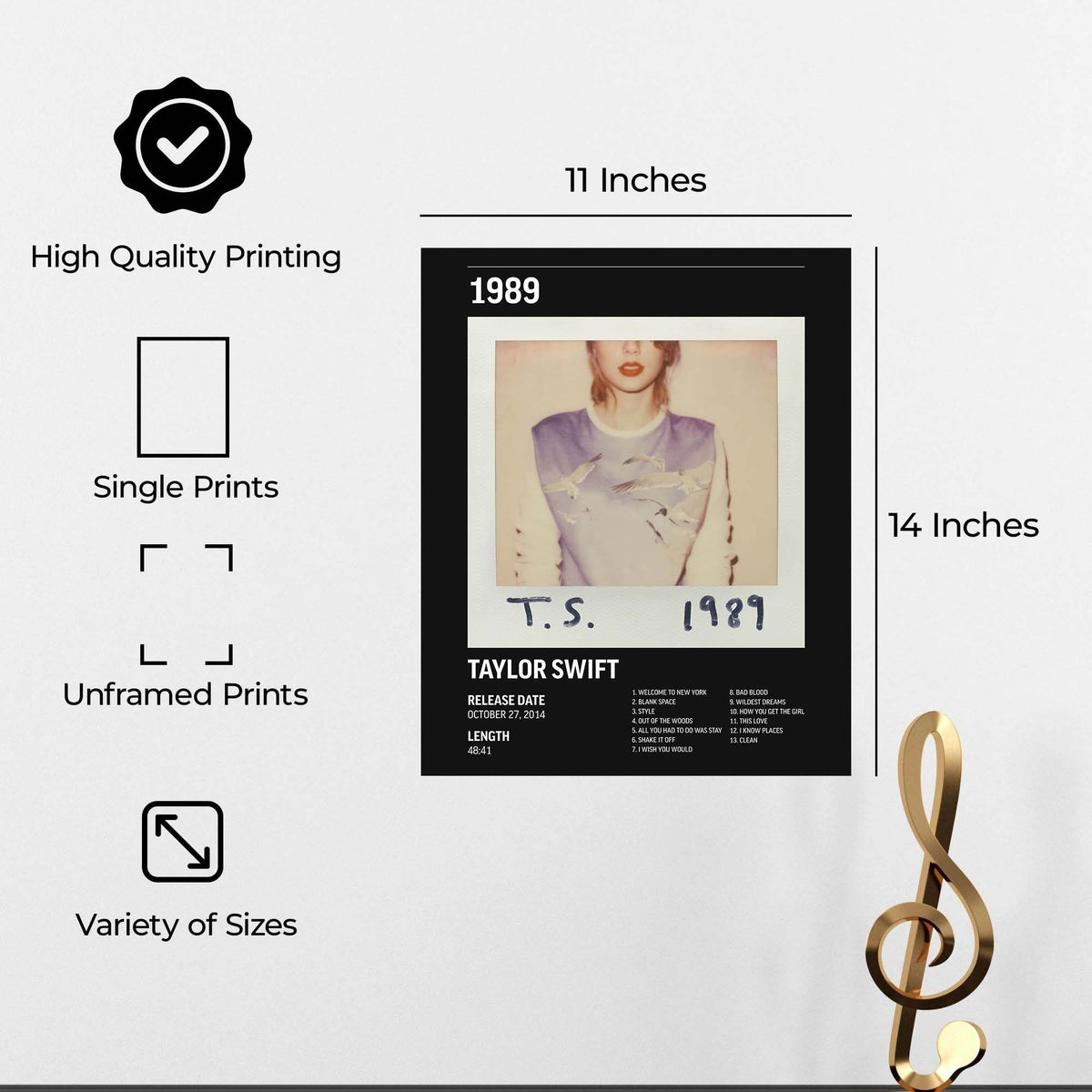 InkFlow 1989 Album Poster - Classic Music Art Print, Stylish Wall Decor for Home or Office, Vibrant & Elegant Artwork for Music Lovers - 8x10 Unframed Canvas Wall Art - Infinity Beyond Crafts