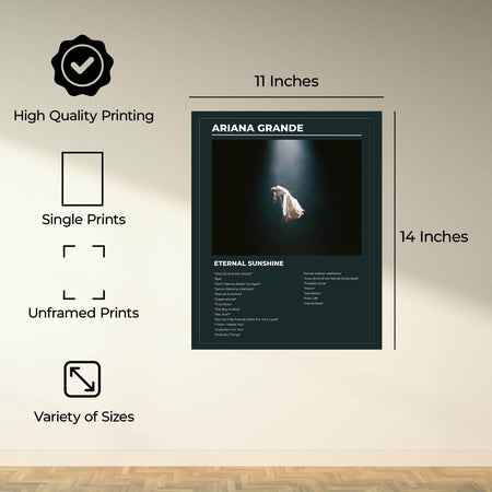 InkFlow Pop Music Album Poster Print - Modern Wall Art Decor Inspired by Female Artist, Ideal for Bedroom, Studio, or Music Room Wall Decoration - 8x10 UNFRAMED Wall Art - Infinity Beyond Crafts