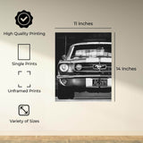 InkFlow Vintage Mustang Photography Poster - Classic Car Art Print for Automobile Enthusiasts, Retro Wall Decor for Home, Office, and Car Lovers - 8x10 Unframed Canvas Wall Art - Infinity Beyond Crafts