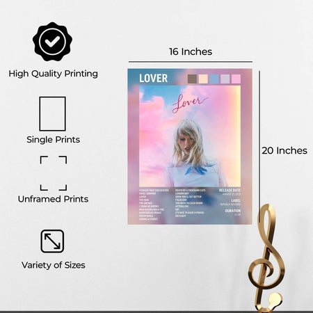 InkFlow Lover Album Poster - Vibrant Music Art Print, Stylish Wall Decor for Home or Office, Perfect Gift for Fans of Pop Music, Elegant Artwork for Music Lovers - 11x14 Unframed Canvas Wall Art - Infinity Beyond Crafts