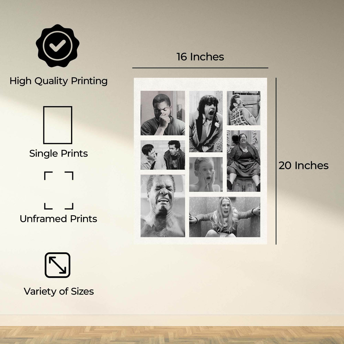 InkFlow Funny Bathroom Decor - Humorous Wall Art for Restroom, Quirky and Playful Bathroom Prints, Unique and Fun Wall Art for Home or Office - 8x10 Unframed Wall Art - Infinity Beyond Crafts