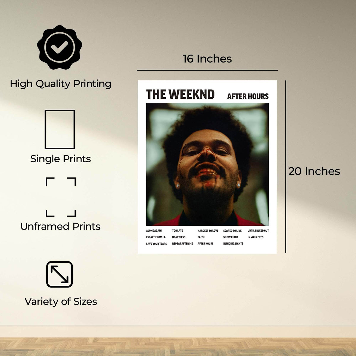 InkFlow After Hours Music Poster - Iconic Pop Art Print for Music Lovers, Inspirational Wall Decor for Home, Office, and Music Enthusiasts - 8x10 Unframed Canvas Wall Art - Infinity Beyond Crafts