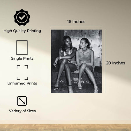 InkFlow Fashion Icon Poster - Elegant Black and White Photography of Supermodels for Home, Living Room, or Bedroom Décor - 8x10 Unframed Wall Art - Infinity Beyond Crafts