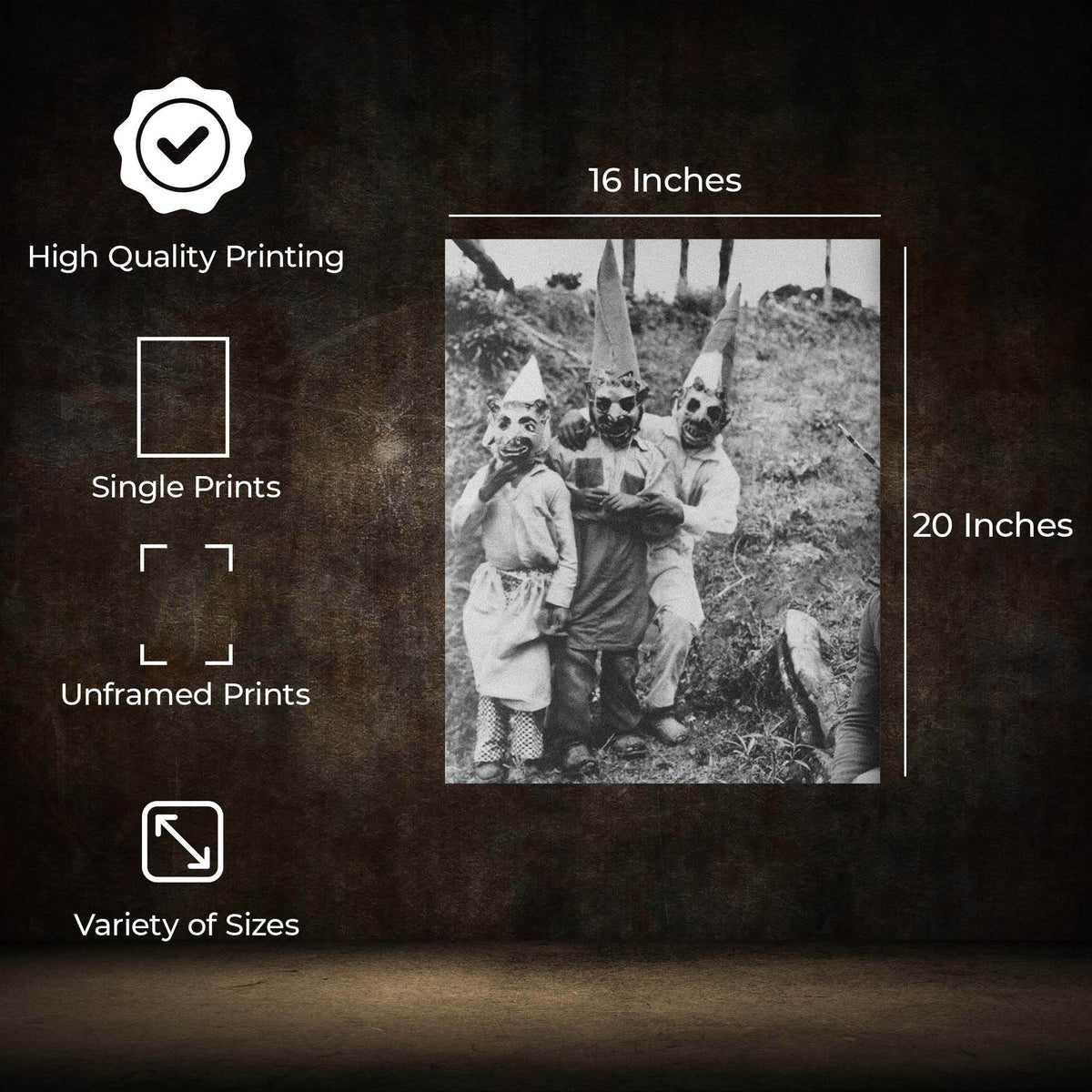 InkFlow Goth Creepy Family Photo Poster - Wiccan & Goth Art - Dark and Spooky Art Print for Bedroom, Living Room, or Office - Horror Wall Decor - 8x10 Unframed Canvas Wall Art - Infinity Beyond Crafts